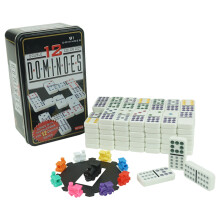 Double Twelve Mexican Train Dominoes Board Game 91Pcs White Blocks Color