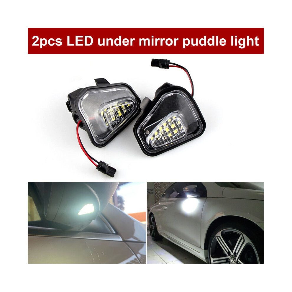 2Pcs For Vw Passat B7 Cc Scirocco Jetta Mk6 Eos Beetle R Led Side Rearview White/Black 8902774171301