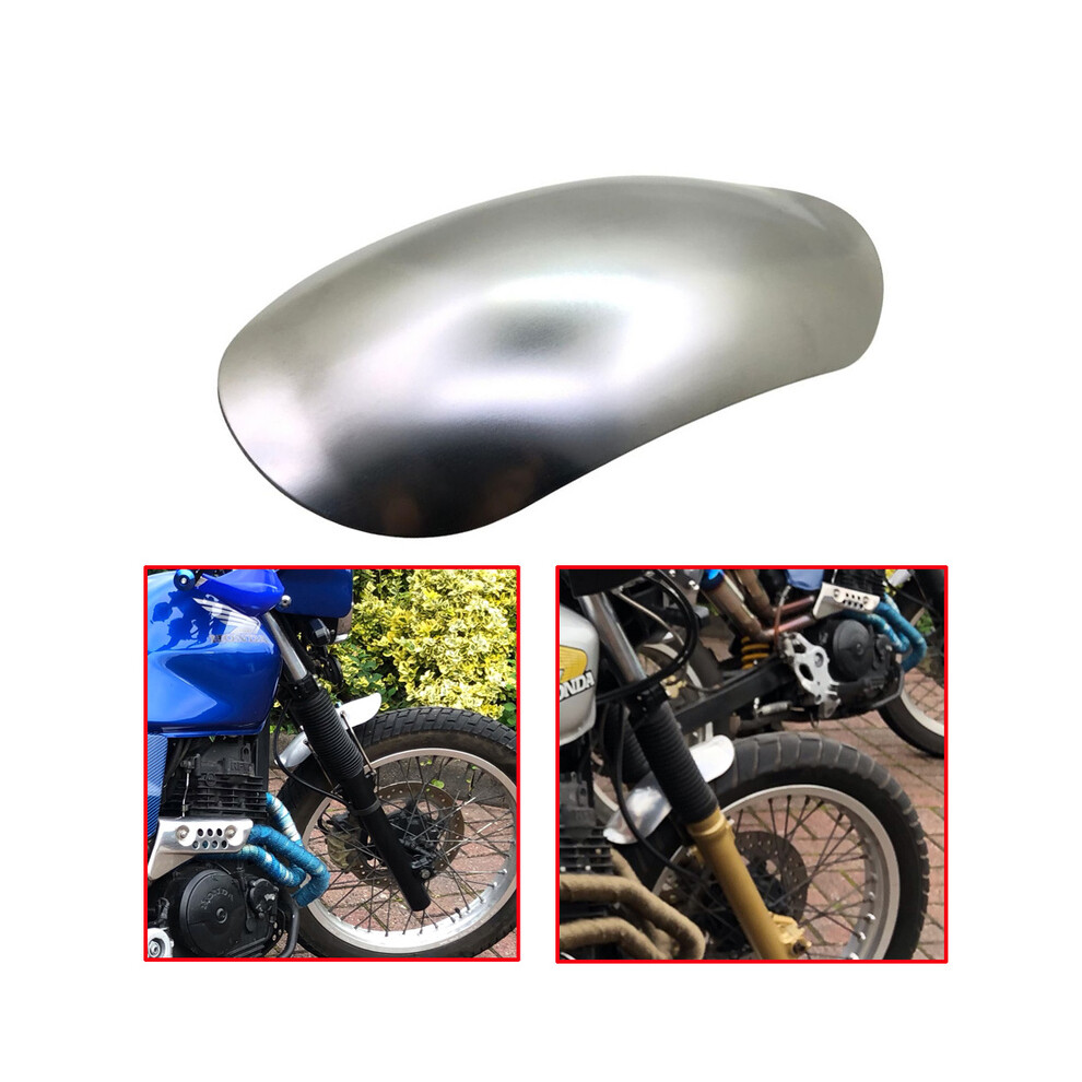 Universal Motorcycle Unpainted Short Mudguard Front Fender Scooter Silver 8902774230381