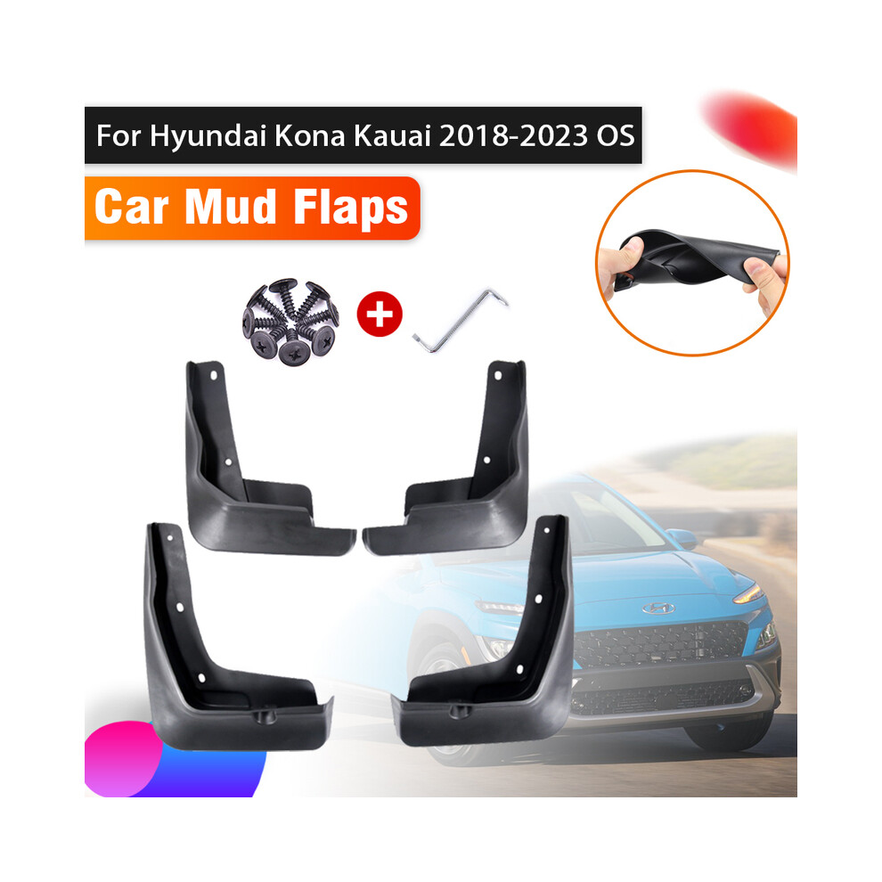 4Pcs Car Mudguards For Hyundai Kona Accessories Os 2022 Kauai 2018~2023 8902774231449