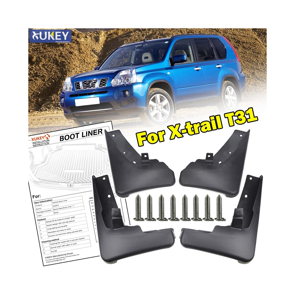 For Nissan X-Trail T31 2008-2013 Xtrail Splash Guards Mud Flap Mudguards 8902774231838