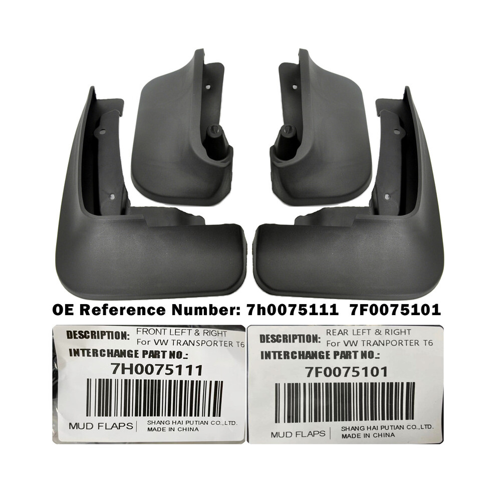 4X Mud Flaps Mudflaps For Vw Transporter Caravelle T6 T6.1 Multivan Kombi 8902774232507
