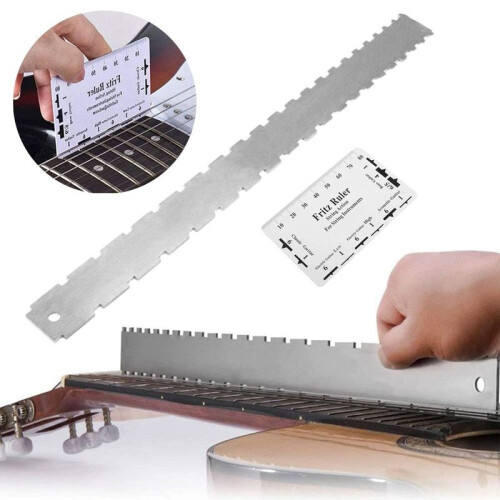 Guitar Neck Notched Straight Edge Luthiers Tool with String Action Ruler 1