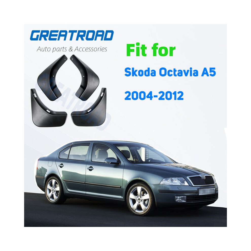 Car Mud Flaps For Skoda Octavia A5 2004-2012 4Dr Mudflaps Splash Guards 8902774234365