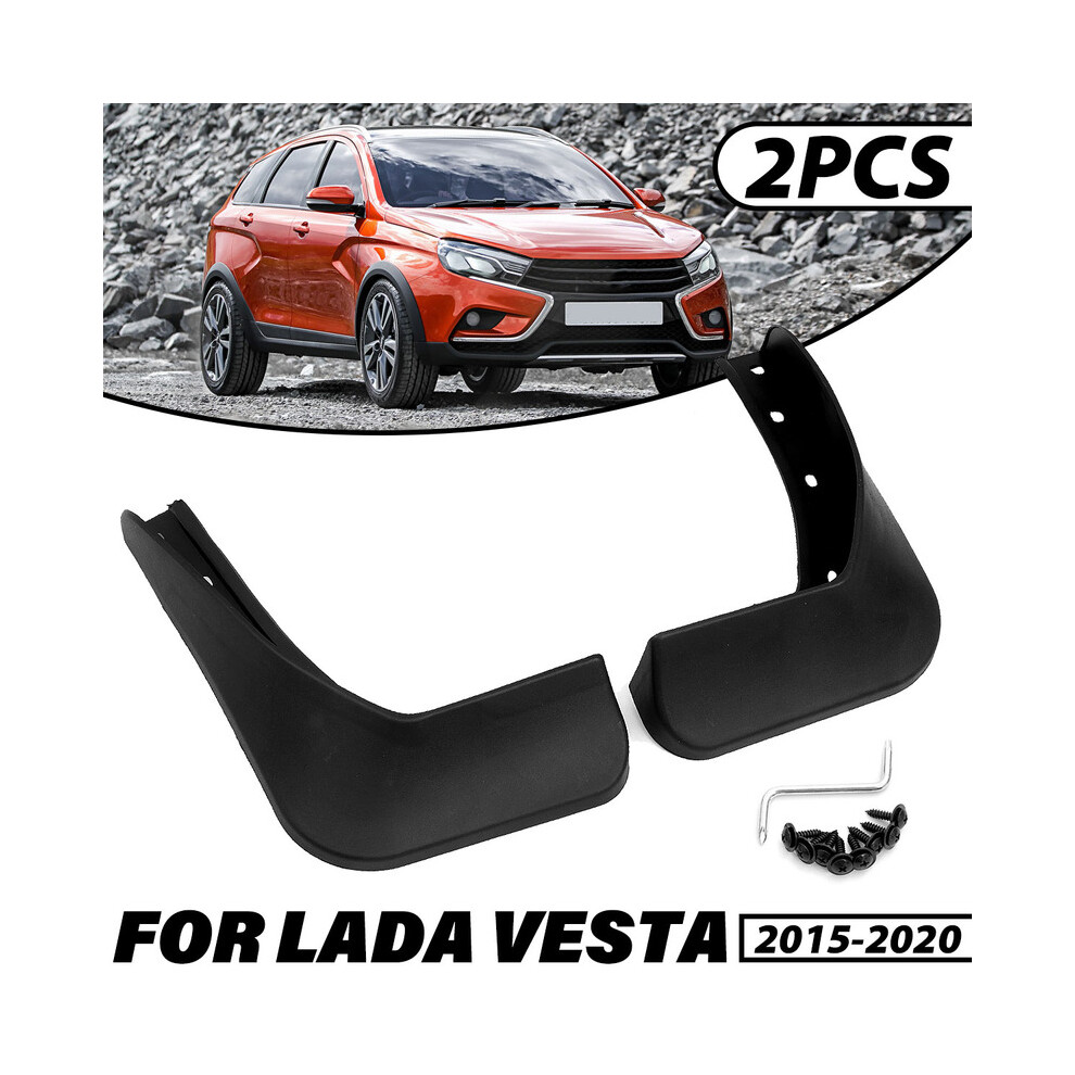 2Pcs Mud Flaps Rear Splash Guard Fender Mudguards For Lada Vesta 2015 Black 8902774234815