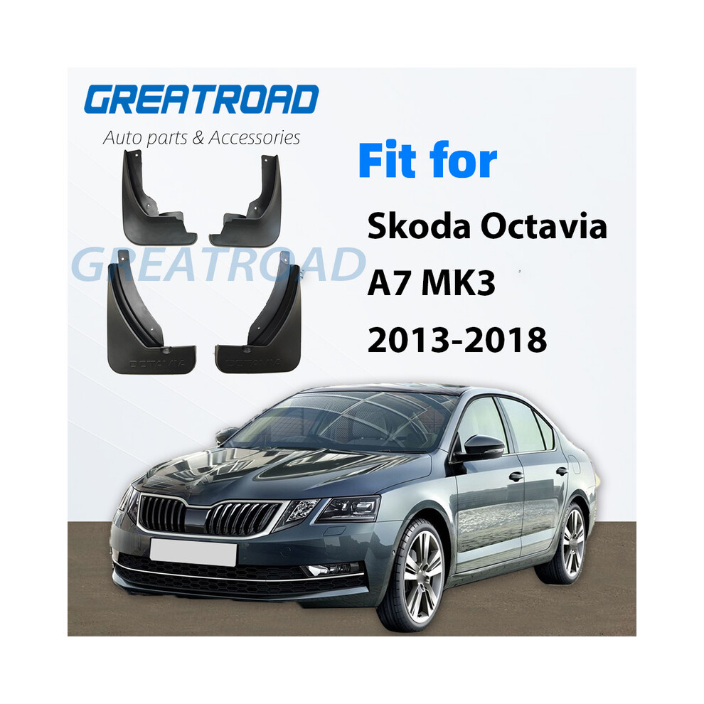 Set Molded Car Mud Flaps For Skoda Octavia A7 5E 2013-2018 Mudflaps Splash 8902774236024