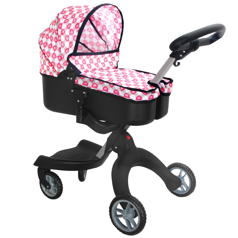 BiBi Doll 2 in 1 Doll Pram Baby Doll Accessories Girls Doll Pushchair Buggy Toy