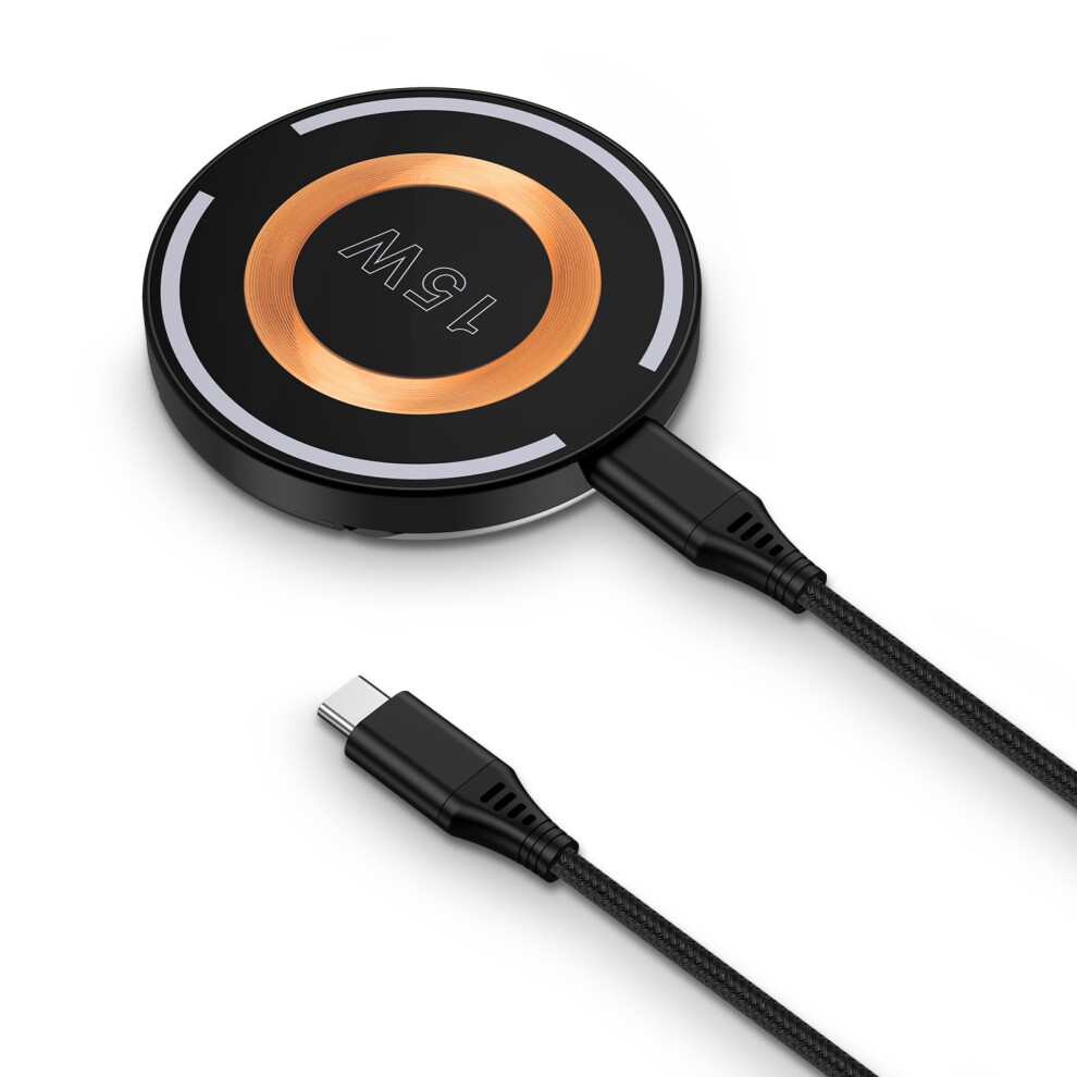 Chronus Wireless Fast Charger, 15W Magnetic Charger For Android Samsung Galaxy S24 Ultra S23 S22 S21 S20 Z Flip 5 Fold 5, Wireless Charging Pad For 6976919925489