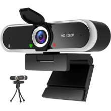 Webcam 1080P com Microfone e Tampa Da Webcam Plug And Play com Correção Automática de Luz para Laptop Pc Desktop para Transmissão Ao Vivo de