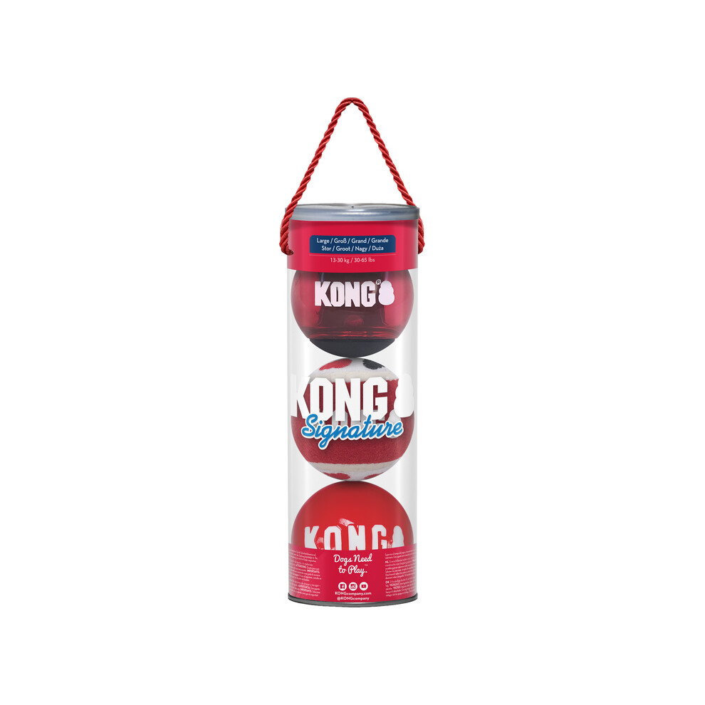 Kong Signature Balls 3-Pk Assorted Large