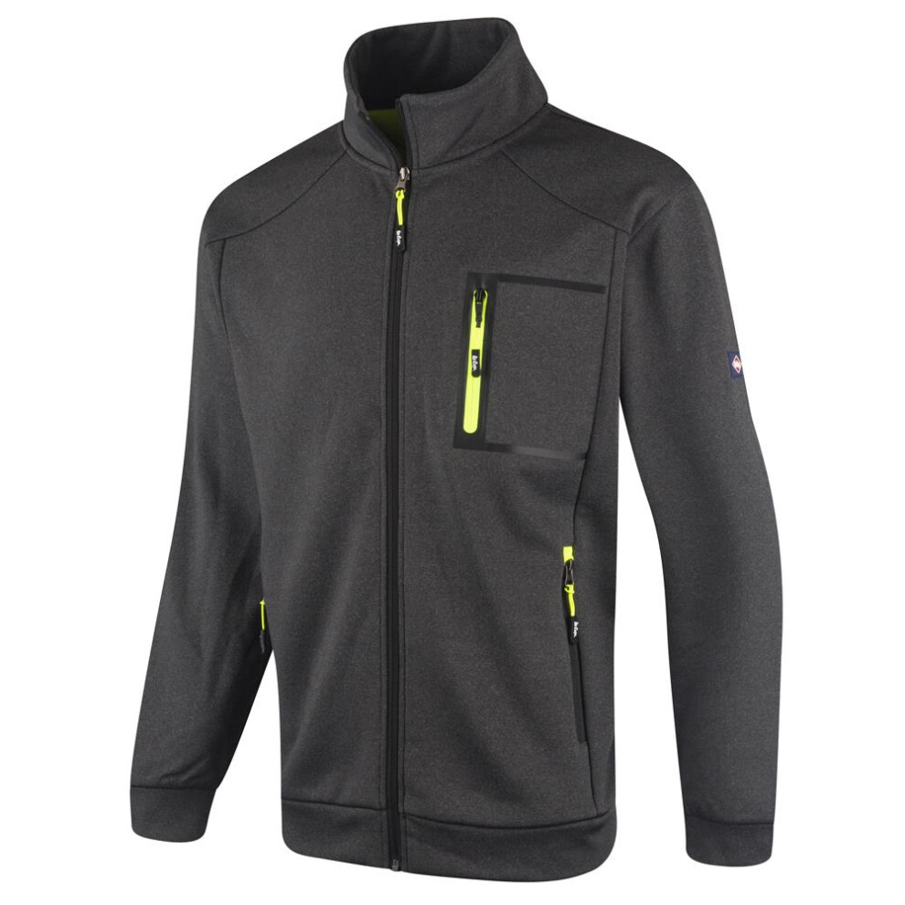 (Grey, 2X-Large) Lee Cooper Workwear Mens Zip Through Bonded Fleece Sweat Jacket