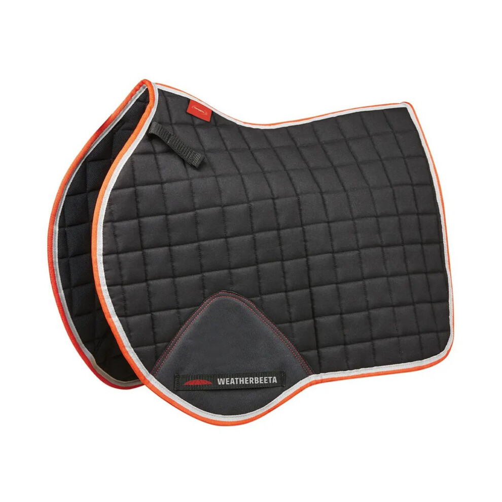 (Pony, Black/Silver/Red) Weatherbeeta Therapy-Tec Horse Saddlepad