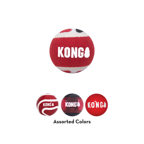 KONG KONG Signature Balls 4-pk Assorted Md 2