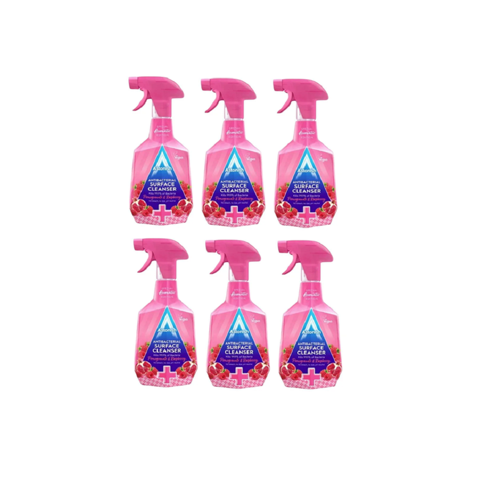 Astonish Antibacterial Surface Cleaner Pomegranate & Raspberry Spray 6 x 750ml