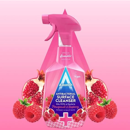 Astonish Astonish Antibacterial Surface Cleaner Pomegranate & Raspberry Spray 6 x 750ml 1