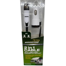 brookstone 2in1 cable with usb port cigarette socket micro usb iphone lightening