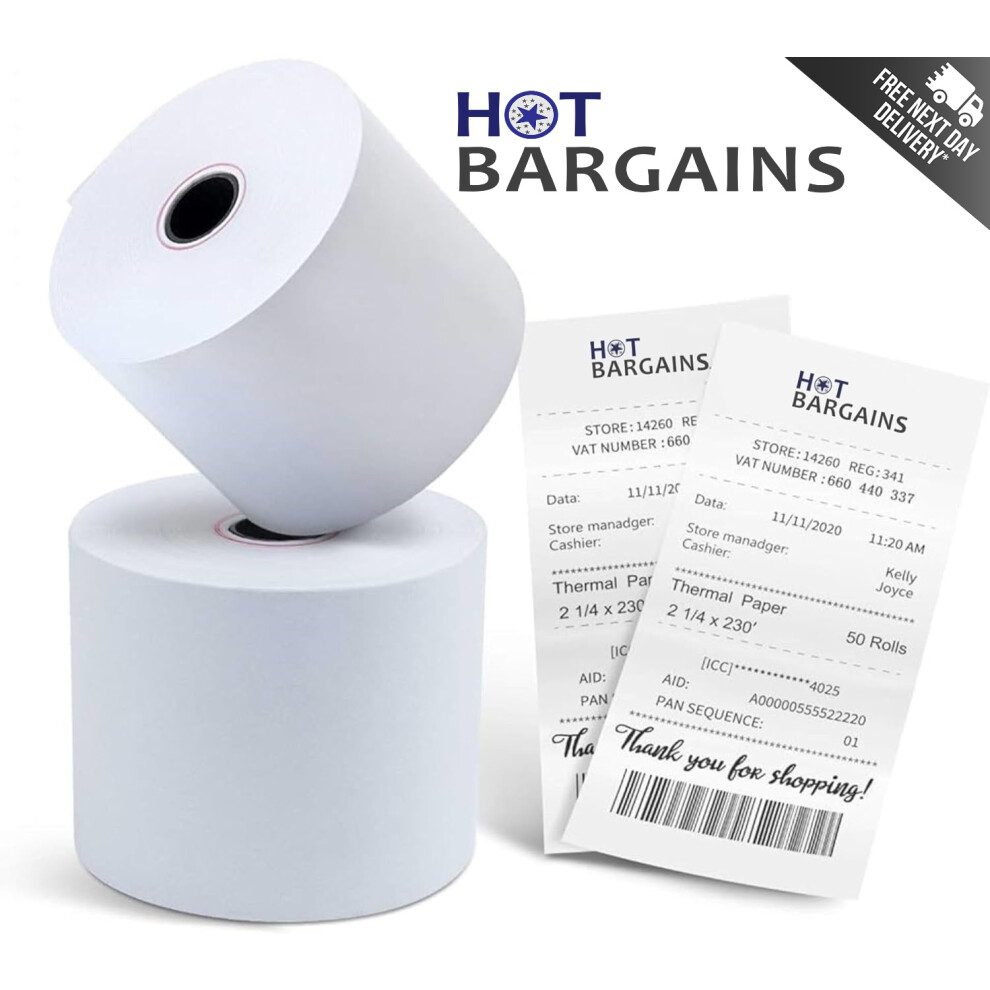 Pack of 20, 80 x 80 mm Premium Thermal Paper Till Roll for Printing Payment Receipt, EPOS Printer, POS Terminal, Cash Registerer Roll