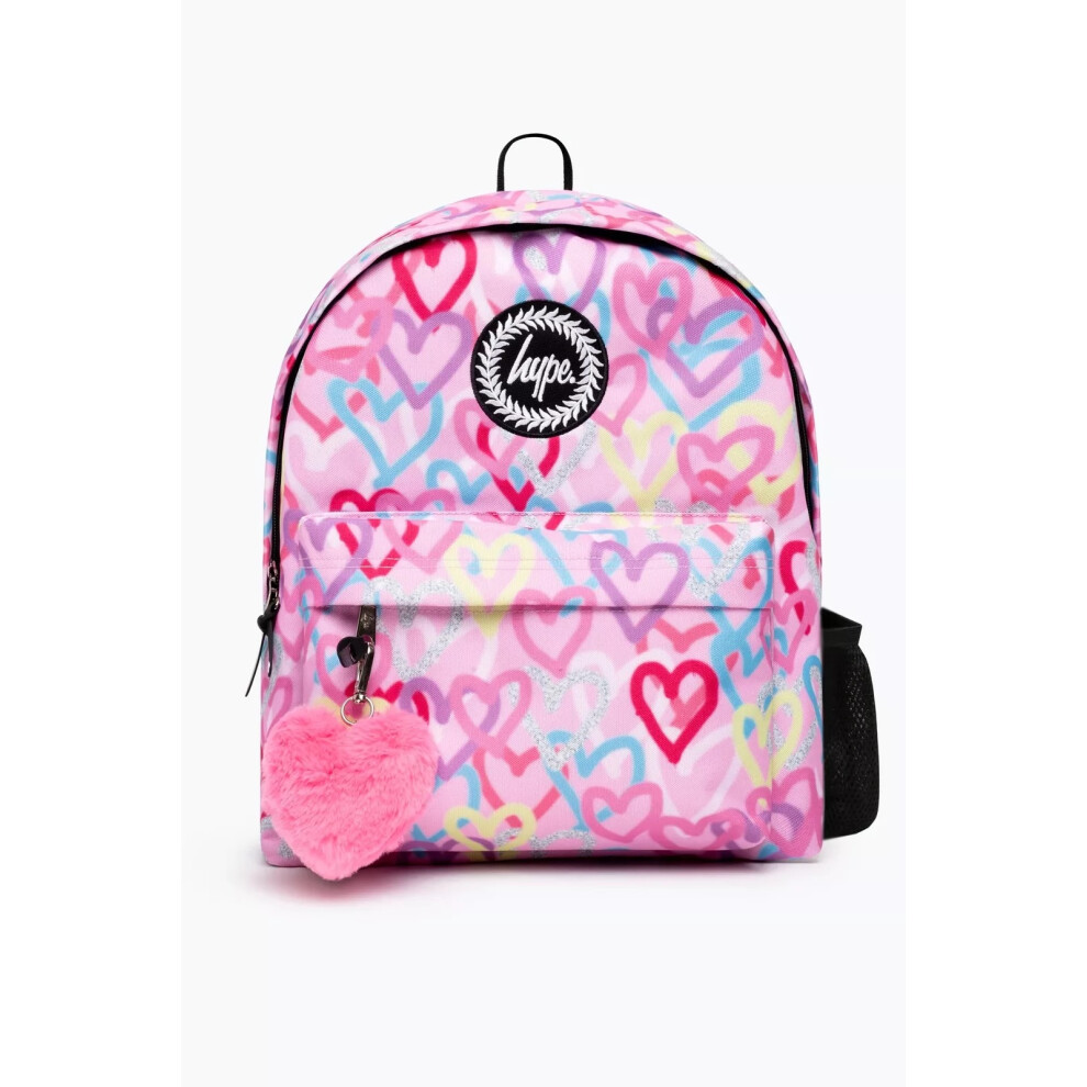 Hype Girls Pink Graffiti Hearts Iconic Backpack - Image 3