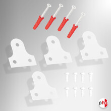 White Mirror Plates Hanging Kit (With White Screws) Pack of 4