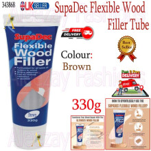 SupaDec Flexible Wood Filler Tube Hole, Gap Crack Adhesive 330g Brown