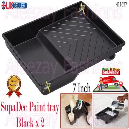 SupaDec Decorating 7 inch Plastic Celling Paint Tray Black x2
