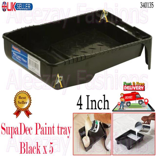 SupaDec DIY Decorating 4"/100mm Plastic Paint Tray x5