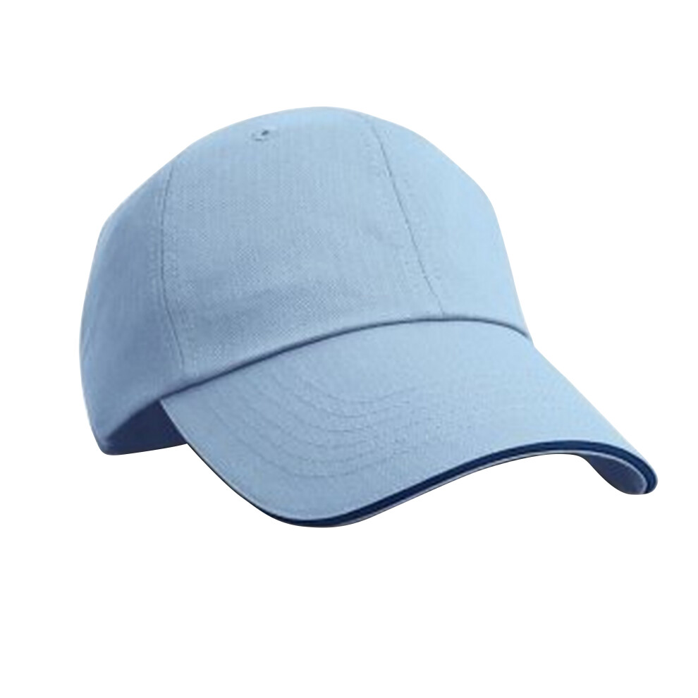 (One size, Sky Blue/Navy) Result Unisex Herringbone Contrast Colour Sandwich Peak Baseball Cap