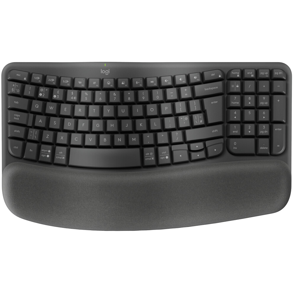New Logitech Wave Keysergonomic Kb Graphite