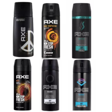 6 x 150ml AXE (LYNX) MIX Deodorant Body Spray Apollo, Peace, Black,