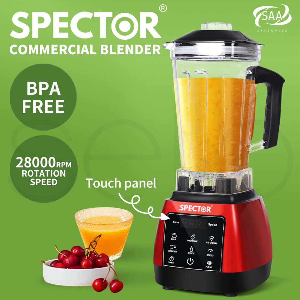 (Red) Spector 2L Commercial Blender Mixer Food Processor