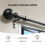 (76-145cm (Black )) Marlow Steel Extendable Quiet Curtain Rod Set 4