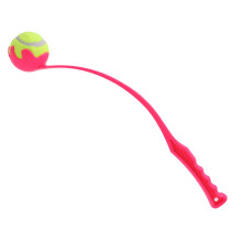 (Pink) Dog Toys Throwing Pole Dog Training Ball Thrower Outdoor With Tennis Ball Training Throwing Toys Pet Supplies For Gift