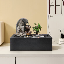 Buddha Water Feature Indoor Water Fountain LED Light Waterfall Tabletop Ornament