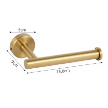 (Gold) Stainless Steel Toilet Roll Holder And Towel Ring Set Wall Mounted Bathroom Tool