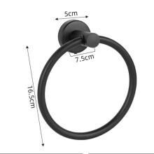 (Black Round) Stainless Steel Toilet Roll Holder And Towel Ring Set Wall Mounted Bathroom Tool