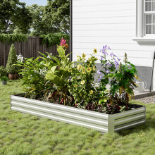 240cm W x 88cm D x 30cm H Outdoor Rectangular Raised Garden Bed