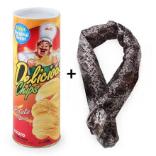 (Style A) Potato Chips Bounce Snake April Fool Day Gift Spoof Toy Prank Prop Halloween