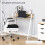 Homcom HOMCOM 2-Tier Storage Computer Workstation with Shelf, Metal Frame White 5
