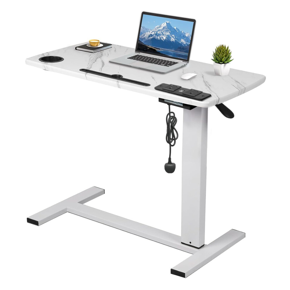 (White) Levede Standing Desk Height Adjustable Sit Stand