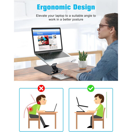 Babacom Laptop Stand Lap Desk, Ergonomic Foldable Computer Stand with 1