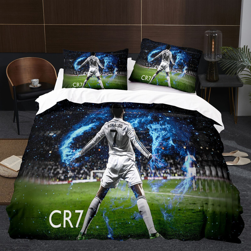 (Style 5, 135x200-2pcs) Digital Printed Bedding Set Football Star 3pcs Children's Dream Bedding Set Duvet Covers And Pillowcases