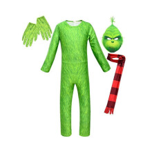 (12-13 ans) Enfants (garçons et filles) Déguisement Cosplay Le Grinch pour fête, Combinaison et Tenue - Ensemble