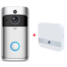 (Silver Doorbell and Chime) Wireless Video Doorbell Camera WiFi Smart Doorring