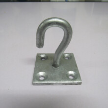 (Galvanised, Pack of 4) Horse Tie Hook on Plates (Rope Chain Tether)
