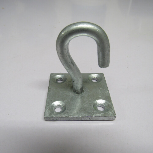 (Galvanised, Pack of 10) Horse Tie Hook on Plates (Rope Chain Tether) 2