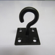 (Black, Pack of 4) Horse Tie Hook on Plates (Rope Chain Tether)