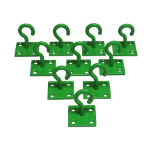 (Green, Pack of 10) Horse Tie Hook on Plates (Rope Chain Tether)