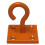 (Orange, Pack of 4) Horse Tie Hook on Plates (Rope Chain Tether) 3
