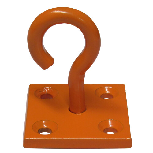 (Orange, Pack of 4) Horse Tie Hook on Plates (Rope Chain Tether) 2