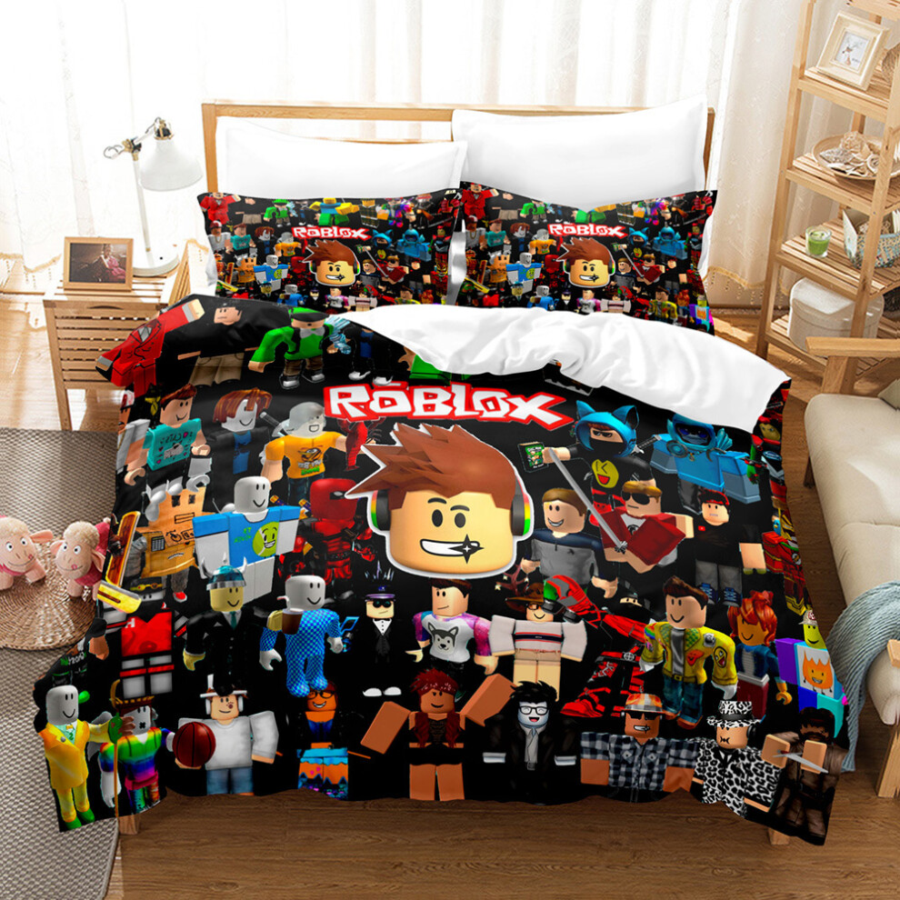 (Style 1, Single 135*200cm) ROBLOX Bedding Single Double Duvet Cover Cartoon